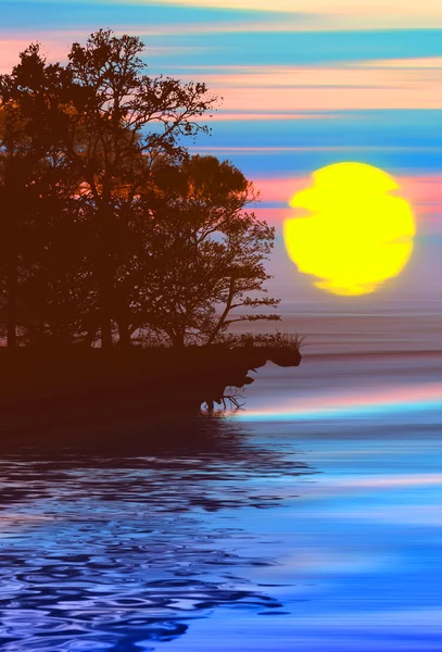 Malowniczy zachód słońca krajobraz — Zdjęcie stockowe