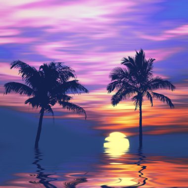 güzel günbatımı manzara