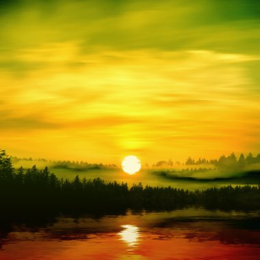 güzel günbatımı manzara