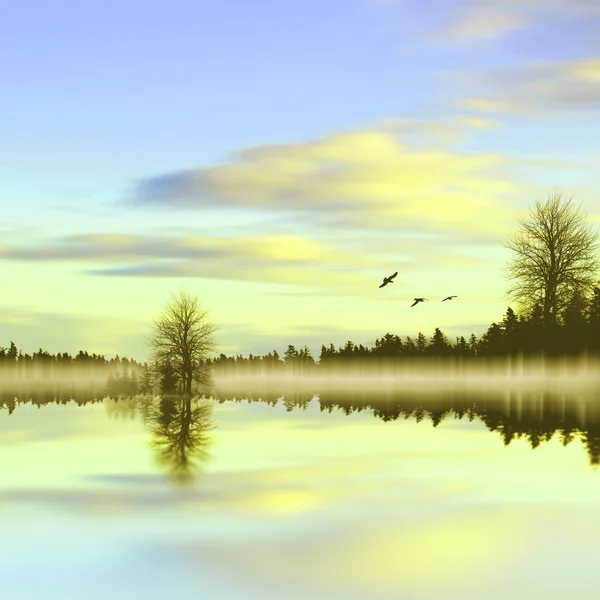 Pintoresco paisaje al atardecer — Foto de Stock