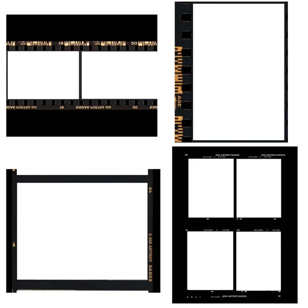 Set Medium Format Color Film Frame Blank Large Format Blank — Stock Photo, Image