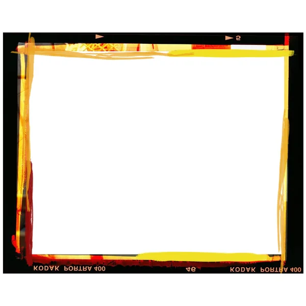 Middelgroot Formaat Kleurenfilm Frame Blanco Groot Formaat Blanco Film Negatief — Stockfoto