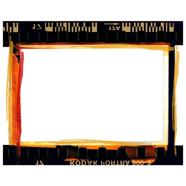 Middelgroot Formaat Kleurenfilm Frame Blanco Groot Formaat Blanco Film Negatief — Stockfoto