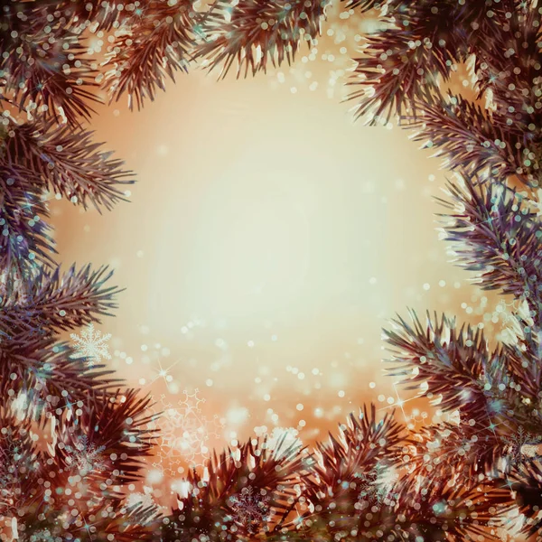 Illustration Weihnachtsgrußkarte Mit Tannenzweigen Hintergrund — Stockfoto