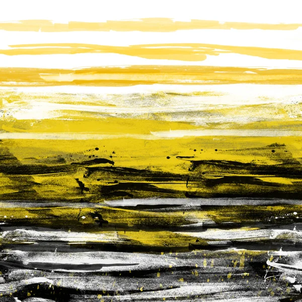 白地に黒と黄色の抽象化 — ストック写真