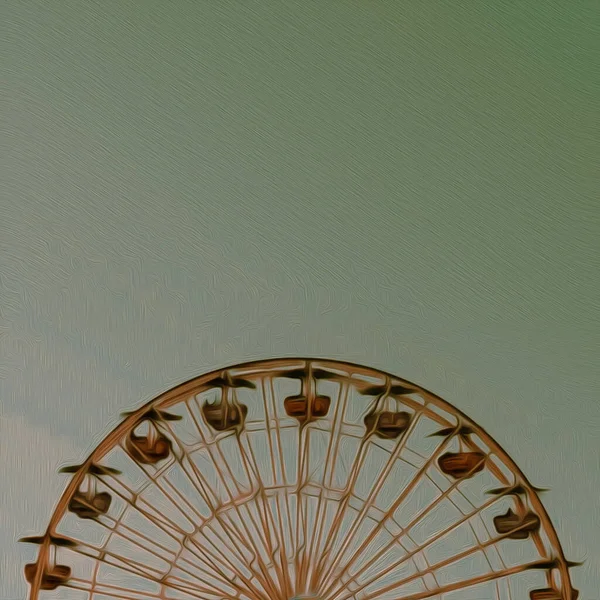 Illustration Ferris Wheel Imitation Oil Painting — Stock Photo, Image