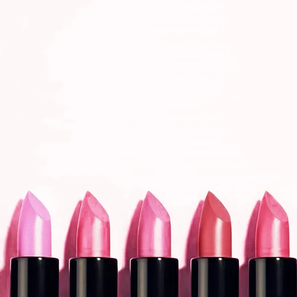 Background Five Lipsticks Pink Shade Oil Painting Imitation Illustration — Stock Photo, Image