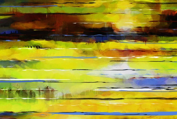 Pastell Kunst Abstraktion Auf Leinwand Gelbton — Stockfoto