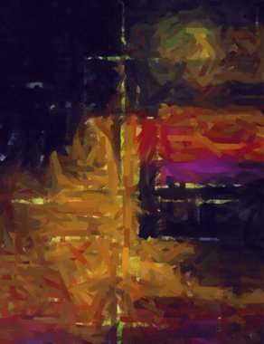 Art Nouveau tarzında dikey soyutlama. Tuval üzerine yağ.