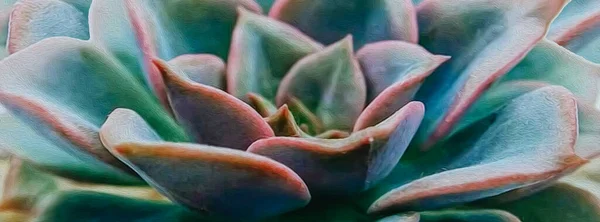 油腻的植物靠近 油画模仿 3D插图 — 图库照片