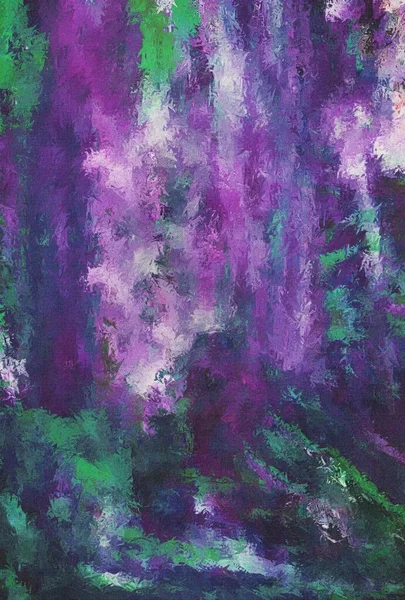 Abstracción Verde Púrpura Pintura Óleo —  Fotos de Stock