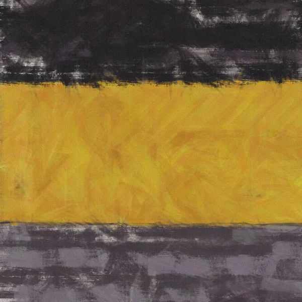 黄黑相间的抽象 帆布上的油 — 图库照片