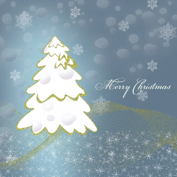 Julkort med Gran träd — Stockfoto