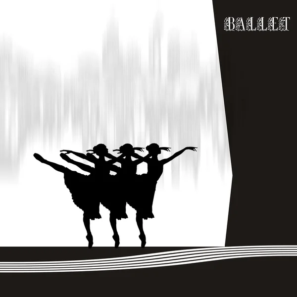 Femmes danseuses de ballet silhouettes — Photo