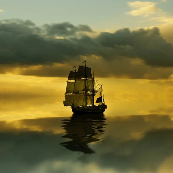 Segelboot auf dem Wasser — Stockfoto