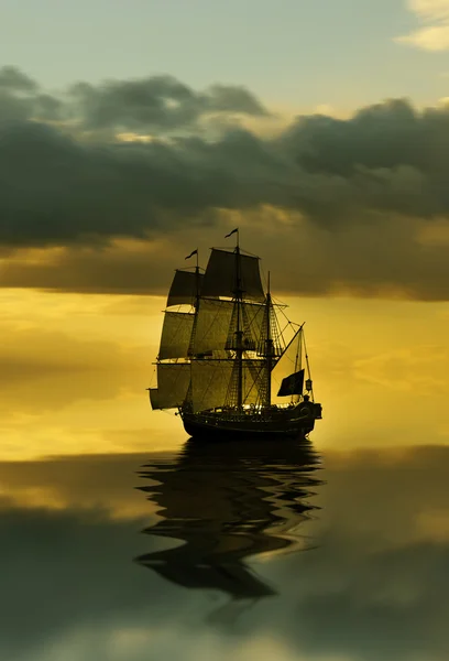 Sailboat during sunrise — Stock Photo, Image