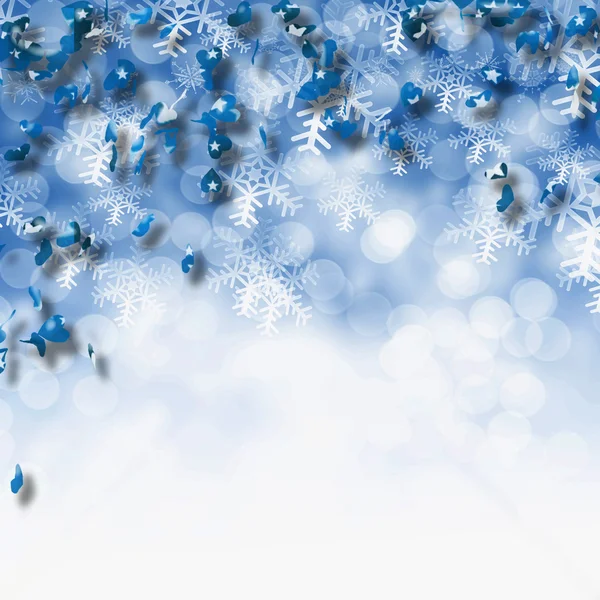Julkort med snöflingor — Stockfoto