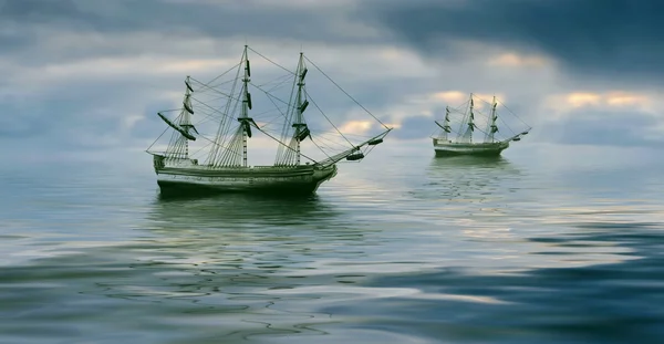 Starych statków na morzu — Zdjęcie stockowe