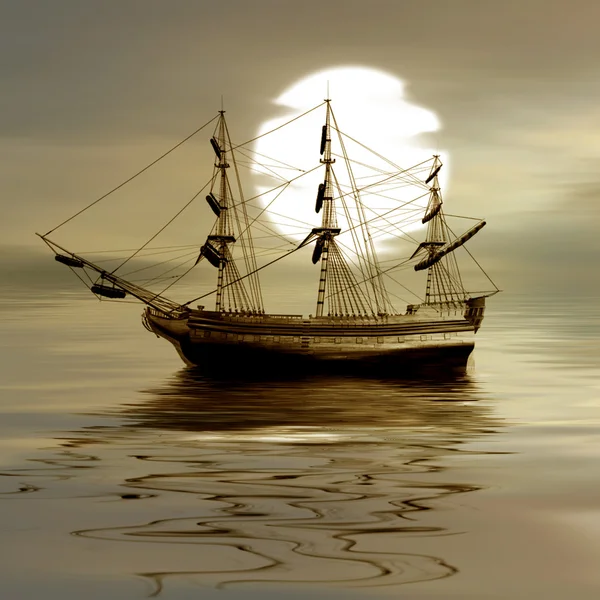 Yelkenli günbatımı manzara karşı