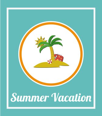 yaz tatili mavi renk ve beyaz bir çerçeve