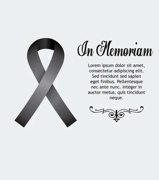 En memoria, icono de condolencias sobre fondo de color gris — Vector de stock