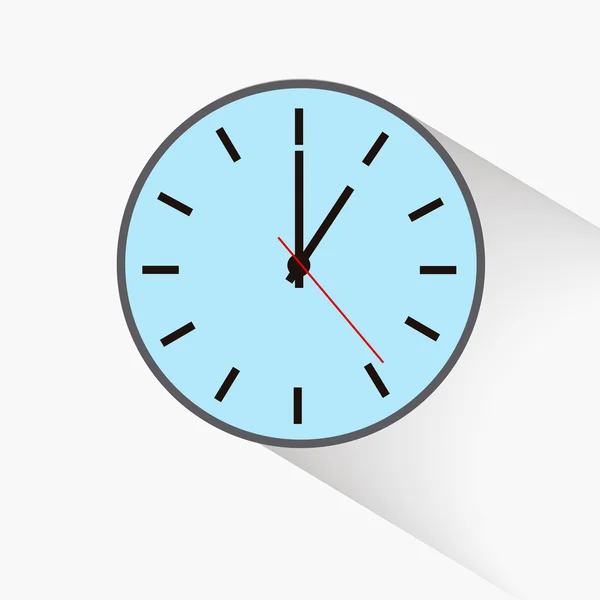 Reloj redondo, una en punto — Vector de stock