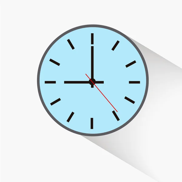 Round clock , nine o'clock — Stock Vector