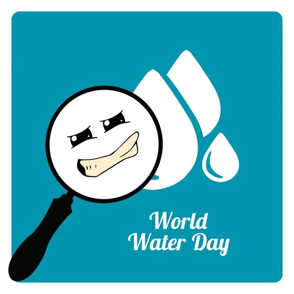 Lupas no dia mundial da água na cor azul — Vetor de Stock