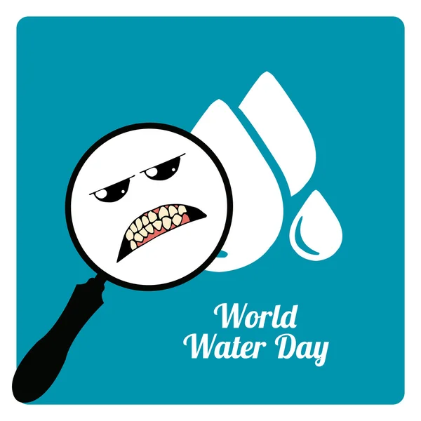 Lupen beim Weltwassertag in blauer Farbe — Stockvektor