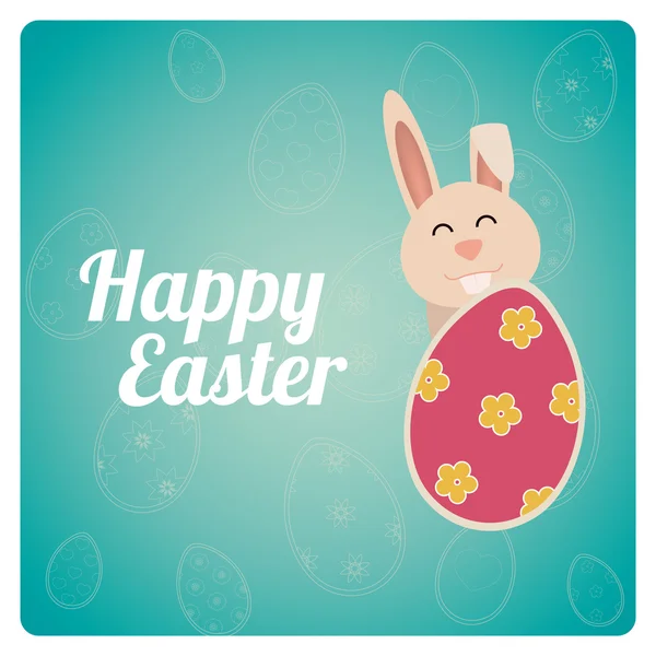 Happy Easter design in blue and degrade color — Stock Vector