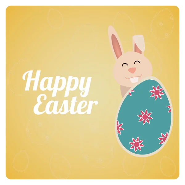 Happy Easter design in yellow  and degrade color — Stock Vector