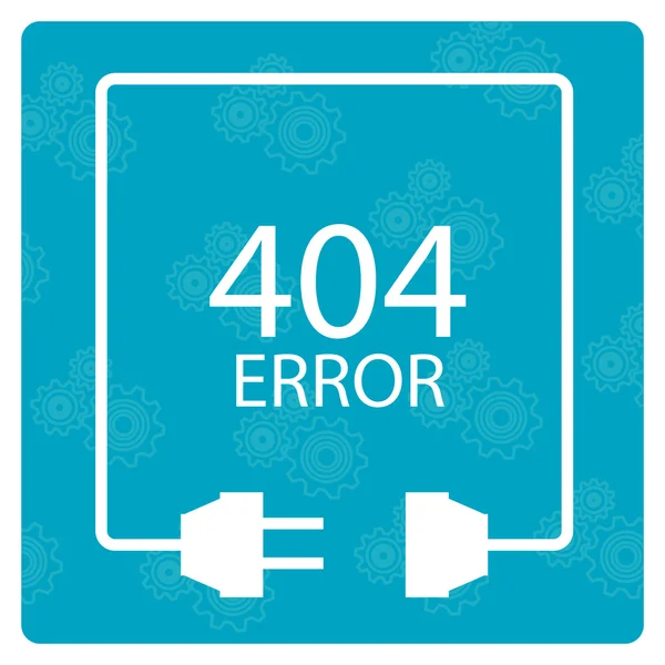 Conexion de error 404 sobre fondo de color — Vector de stock