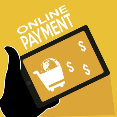 online ödeme düz illüstrasyon renk