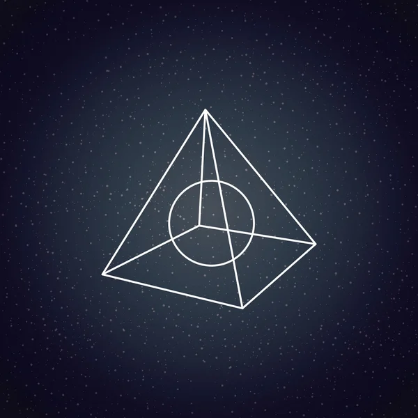 Сакральная геометрия, Пирамида Дизайн над синий цвет текстуры му — стоковое фото