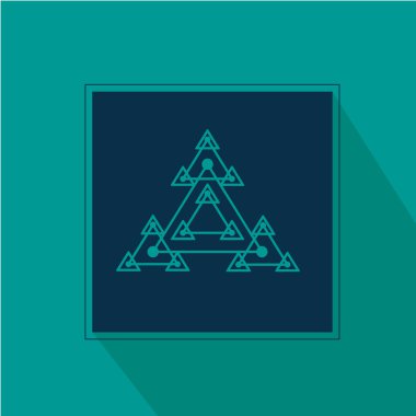 mavi zemin düz geometrik simgeler