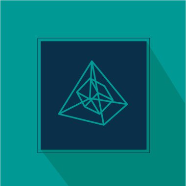 mavi zemin düz geometrik simgeler