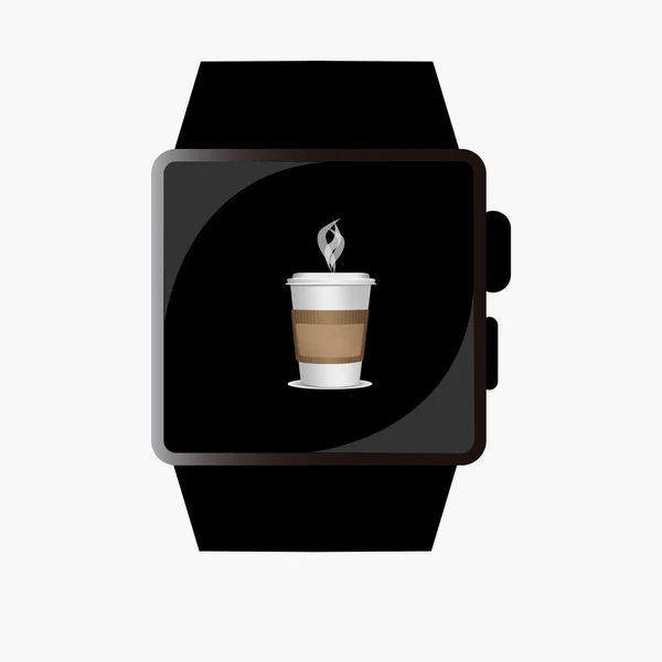 Slimme horloge ontwerp in witte achtergrond — Stockvector