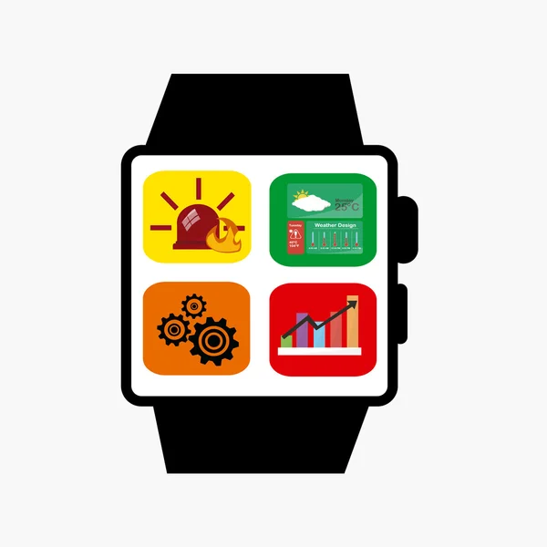 Smart watch design in white backdrop — Stock Vector