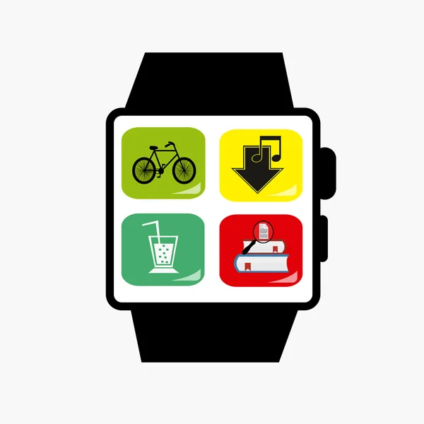 Smart watch design in white backdrop — Stock Vector
