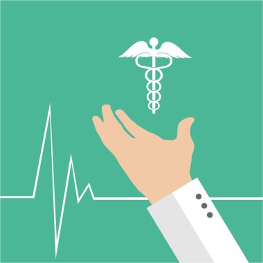 ilaçlar, yeşil zemin ve hayat çizginin arkasına tutan el