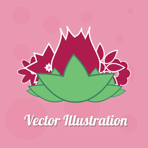 Desenho da flor Sobre o fundo — Vetor de Stock