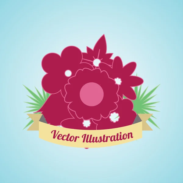 Diseño de flores sobre fondo — Vector de stock