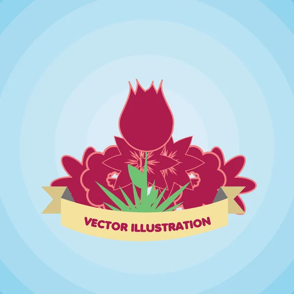 Diseño de flores con texto — Vector de stock