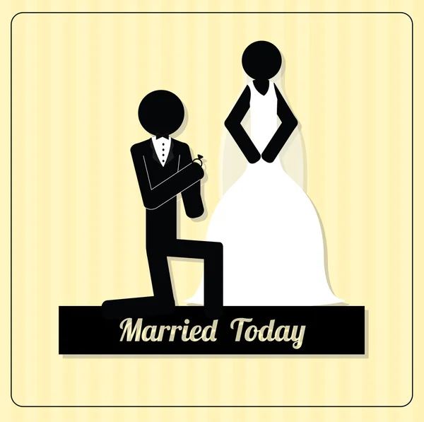 Design de casamento sobre fundo de cor — Vetor de Stock
