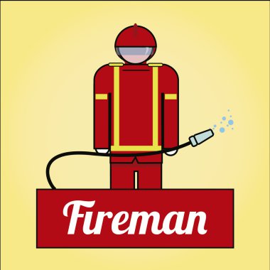 İtfaiyeci poster renk arka plan üzerinde