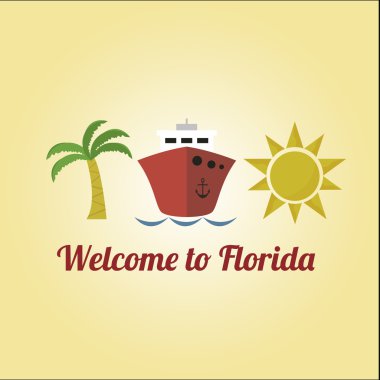 Florida illüstrasyon renk arka plan üzerinde Hoşgeldiniz