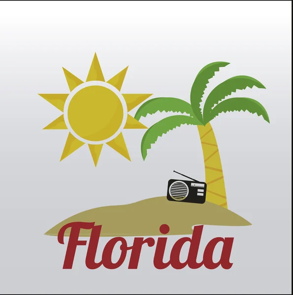 Добро пожаловать на иллюстрацию Флориды на цветном фоне — стоковый вектор