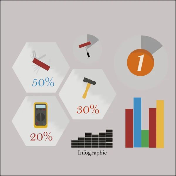 Infographies Illustration sur fond couleur — Image vectorielle