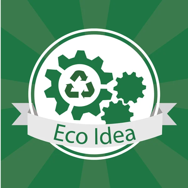 Eco Idea Suunnittelu yli vihreä väri tausta — vektorikuva
