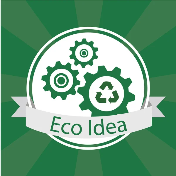 Eco Idea Design su sfondo di colore verde — Vettoriale Stock